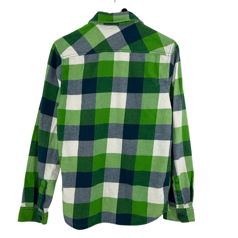 Vans Off The Wall Buffalo Plaid Flannel Mens Small Green Blue - Picture 2 of 4